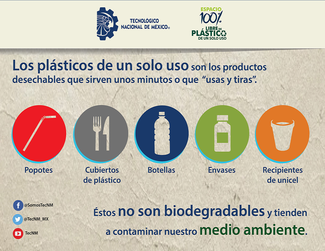 Evita los plásticos de un solo uso al interior de nuestra institución