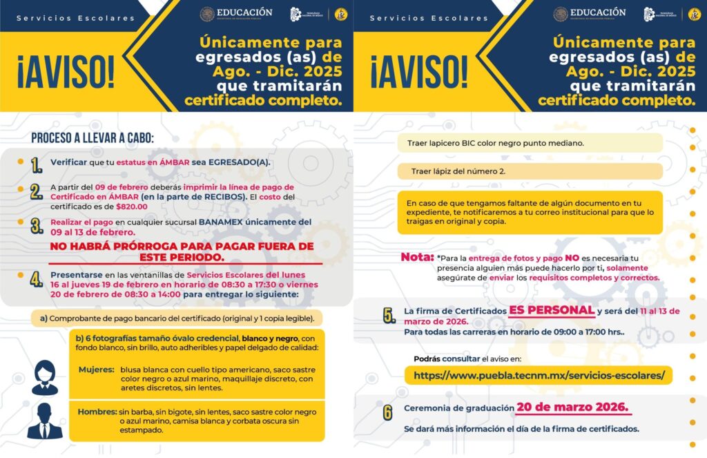 Para estudiantes próximos a graduarse