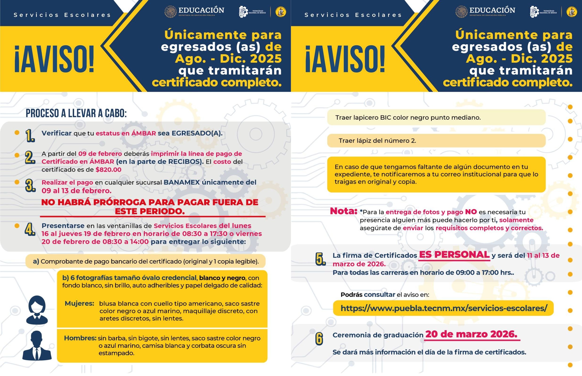Para estudiantes próximos a graduarse